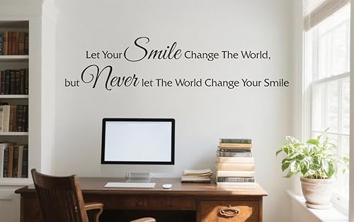Calcomanías de pared con citas inspiradoras, deja que tu sonrisa cambie el mundo, vinilo motivacional positivo para bricolaje, adhesivo de pared
