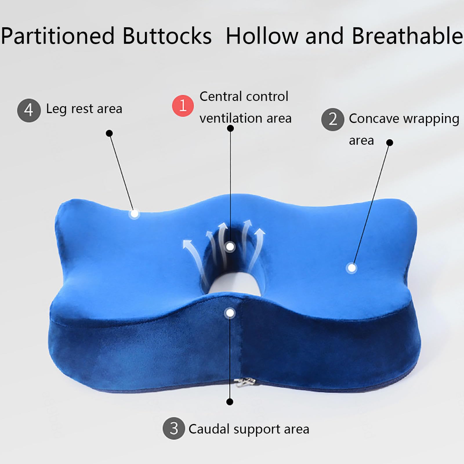 HAZARA Cojin Antiescaras Lavable Ergonómico Cojin Coxis para Oficina,Automóvil,Silla De Ruedas, Silla Escolar,A-Gray