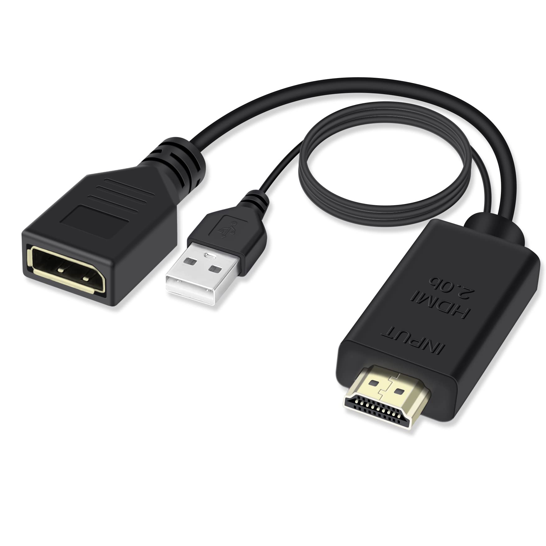 FERRISA 4K@60Hz HDMI to DisplayPort Cable Adapter/Converter with USB Power, Male to Female HDMI to DP Adaptor for Monitor, Support HDMI2.0 HDCP2.2, Compatible with Laptop, PS5, Xbox One, NS, Mac mini-image-47