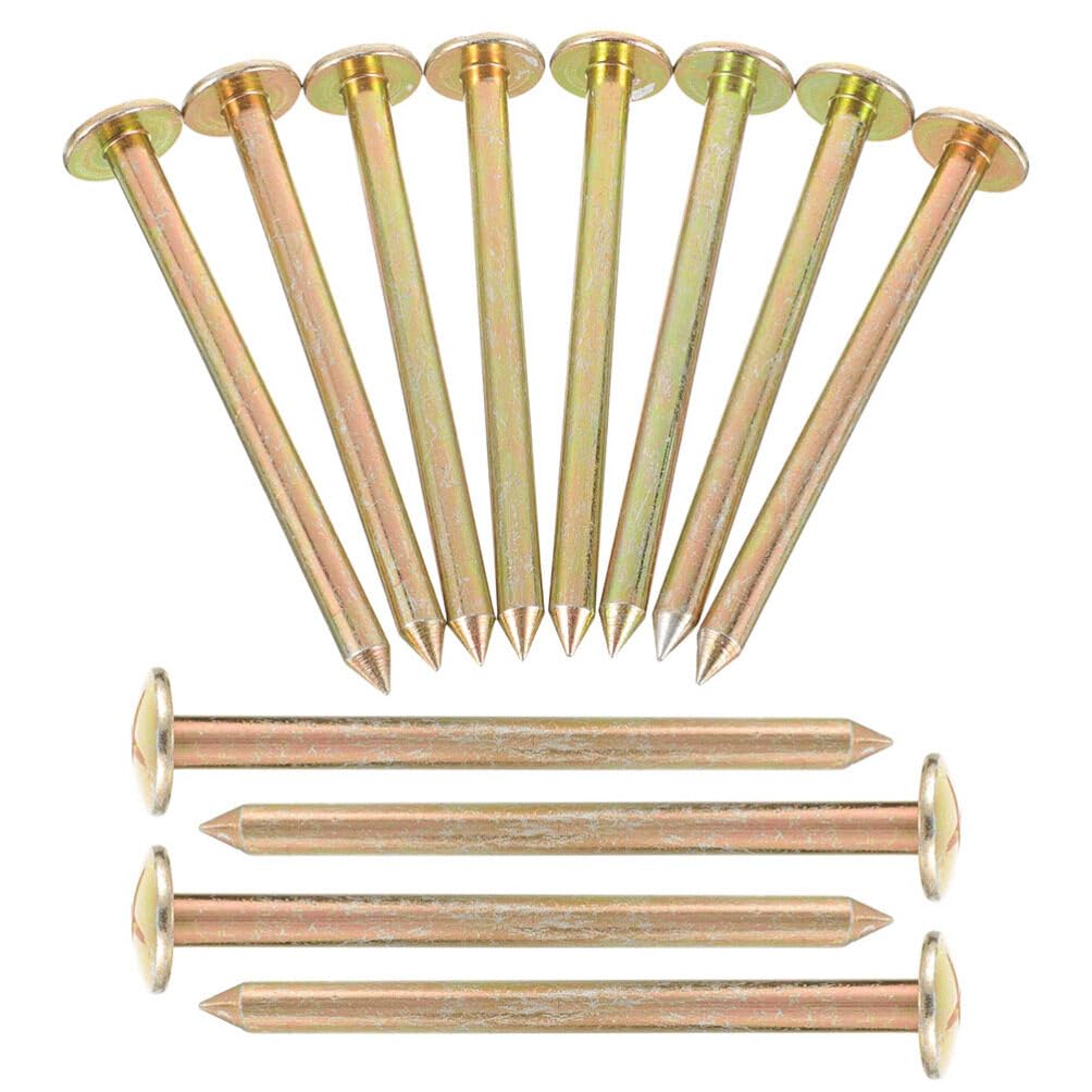 Toddmomy 12Pcs Stainless Steel Survey Marker Nails Ground Marker Pins for Boundary T Markers Property Line Stakes Outdoor Construction and Landscaping