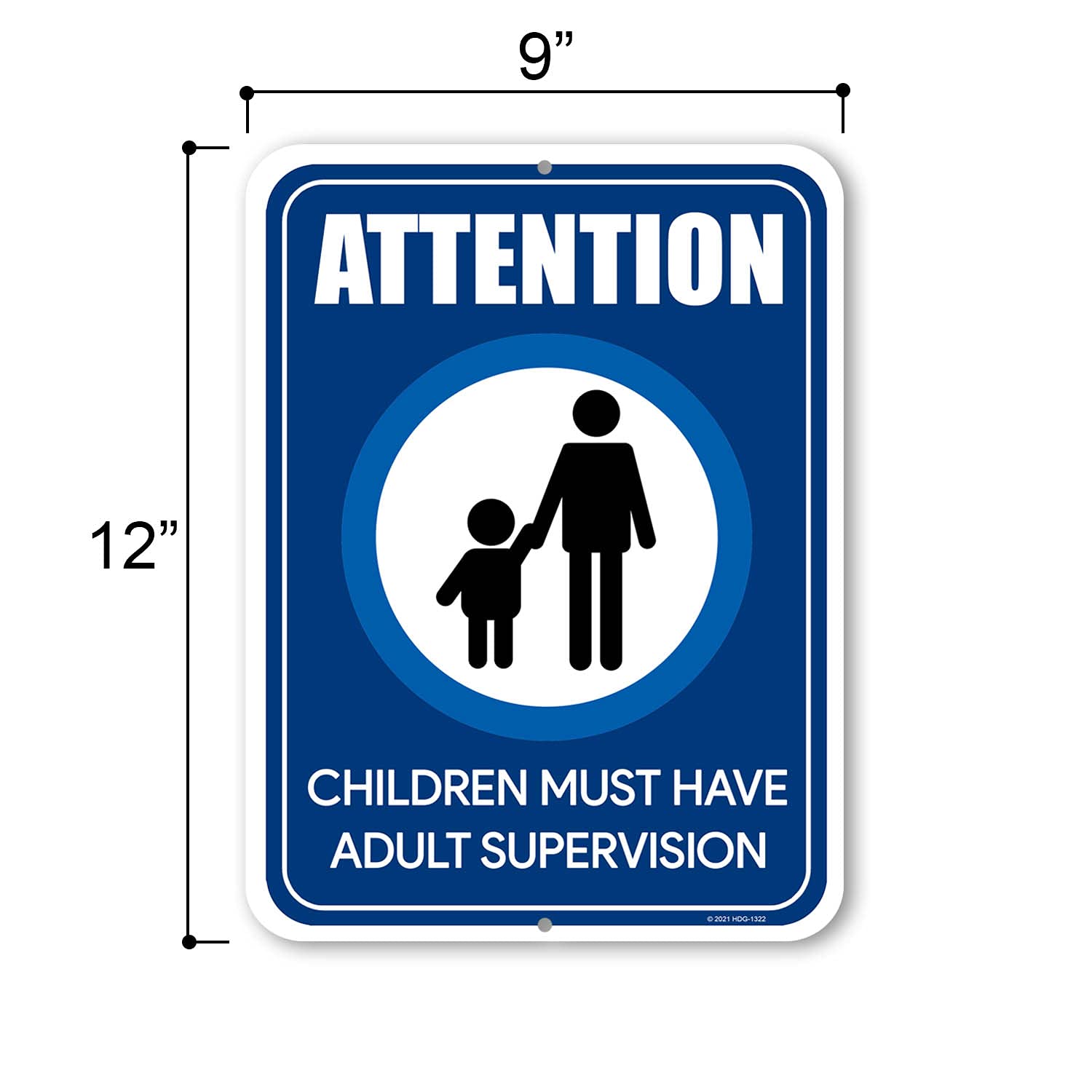 No Lifeguard On Duty Pool Sign - 18x18 Inches, 55 Mil HDPE, Made In USA, Weatherproof - View #6
