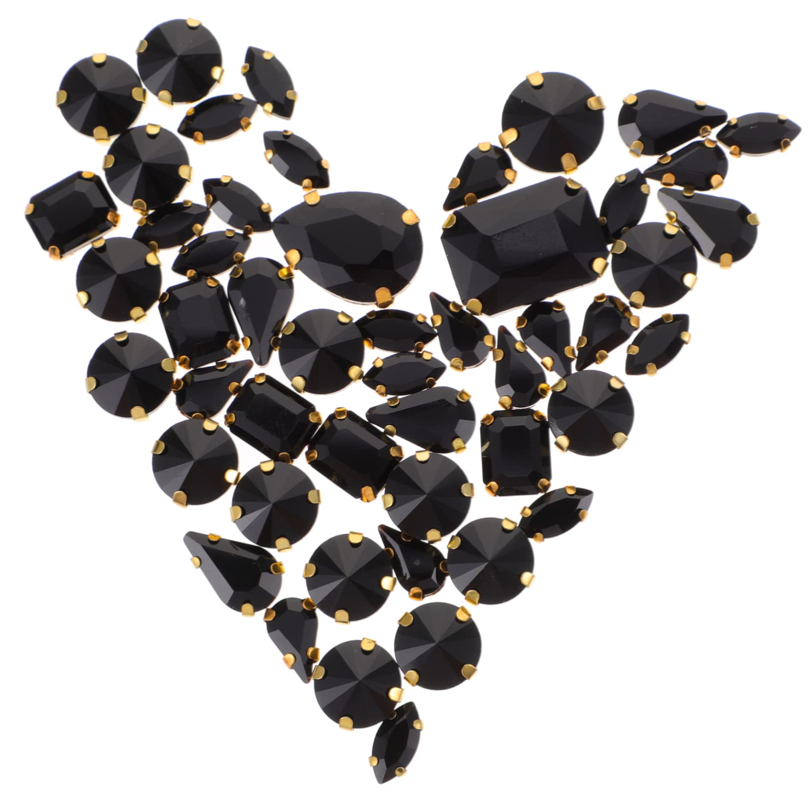 jojofuny 4 Set Strass Da Cucire Decorativi Cristallo Per Progetti Diy Materiale Per Decorazioni Fai Da Te Per Abbigliamento E Accessori Random Design Semplice E Brillante 50 Pezzi * 4