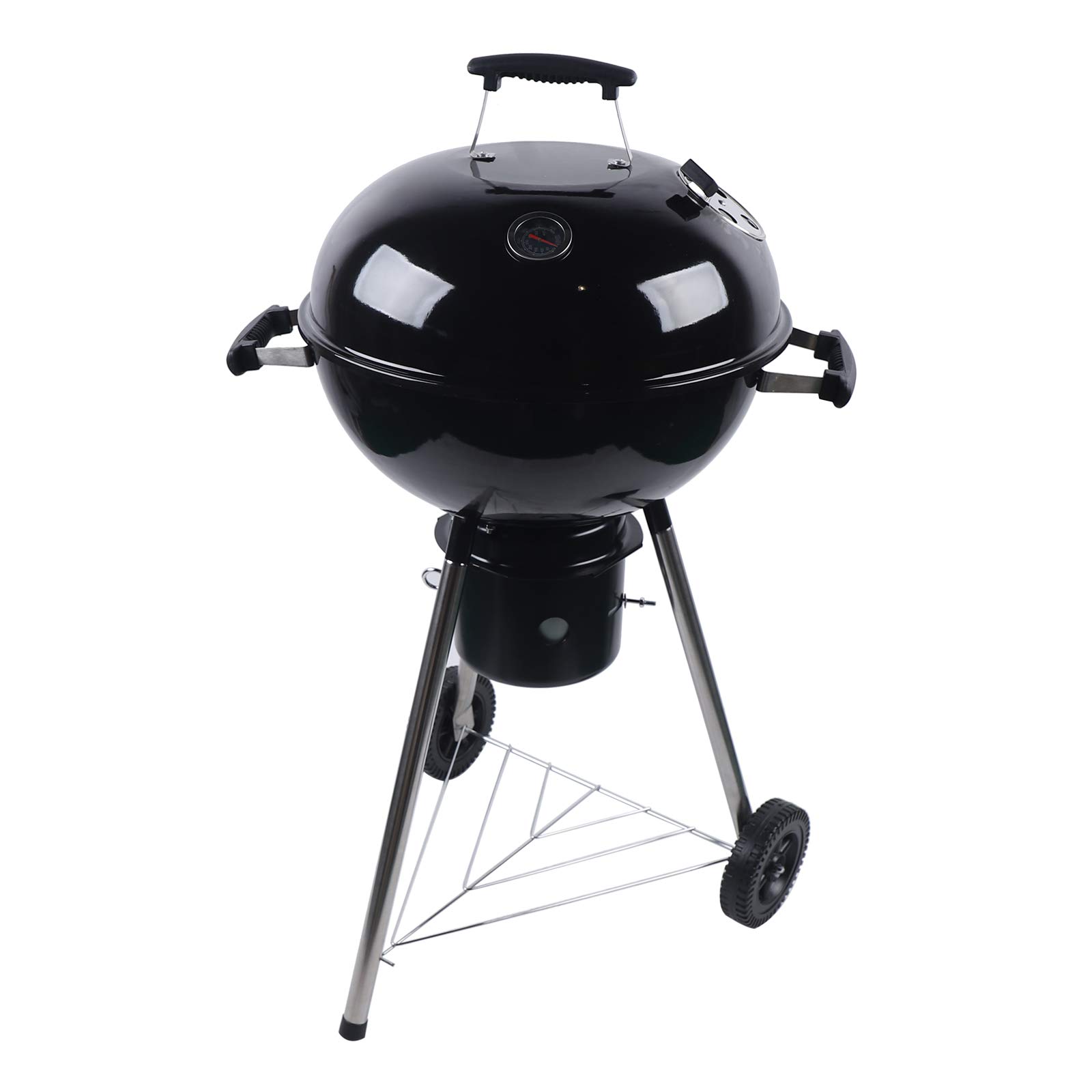 Barbecue a carbonella, barbecue a sfera, da viaggio, barbecue da campeggio, con coperchio rotondo e foro di ventilazione, numero adatto per 5-8 persone, 94 x 47 cm