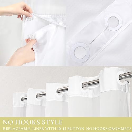 Vista 45 de Tititex - Juego de cortinas de ducha de eucalipto verde oliva, hojas de acuarela en la parte superior con decoración floral de baño, 60 x 72 Hojas