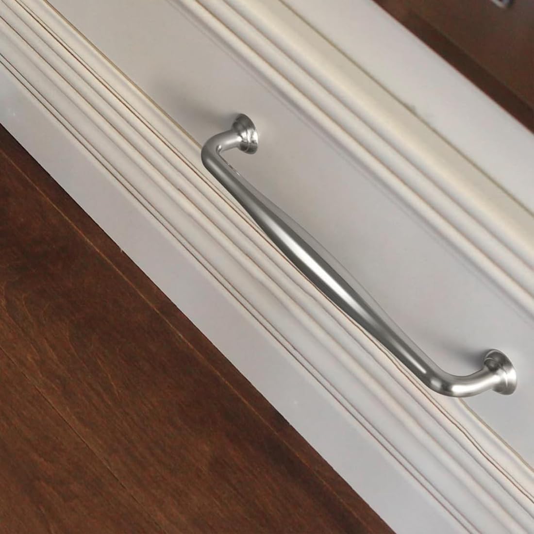 SYZOW 6 Pieces Furniture Handles, Kitchen Furniture Handles, 96 mm Furniture Handles Kitchen Handles (Satin Nickel)