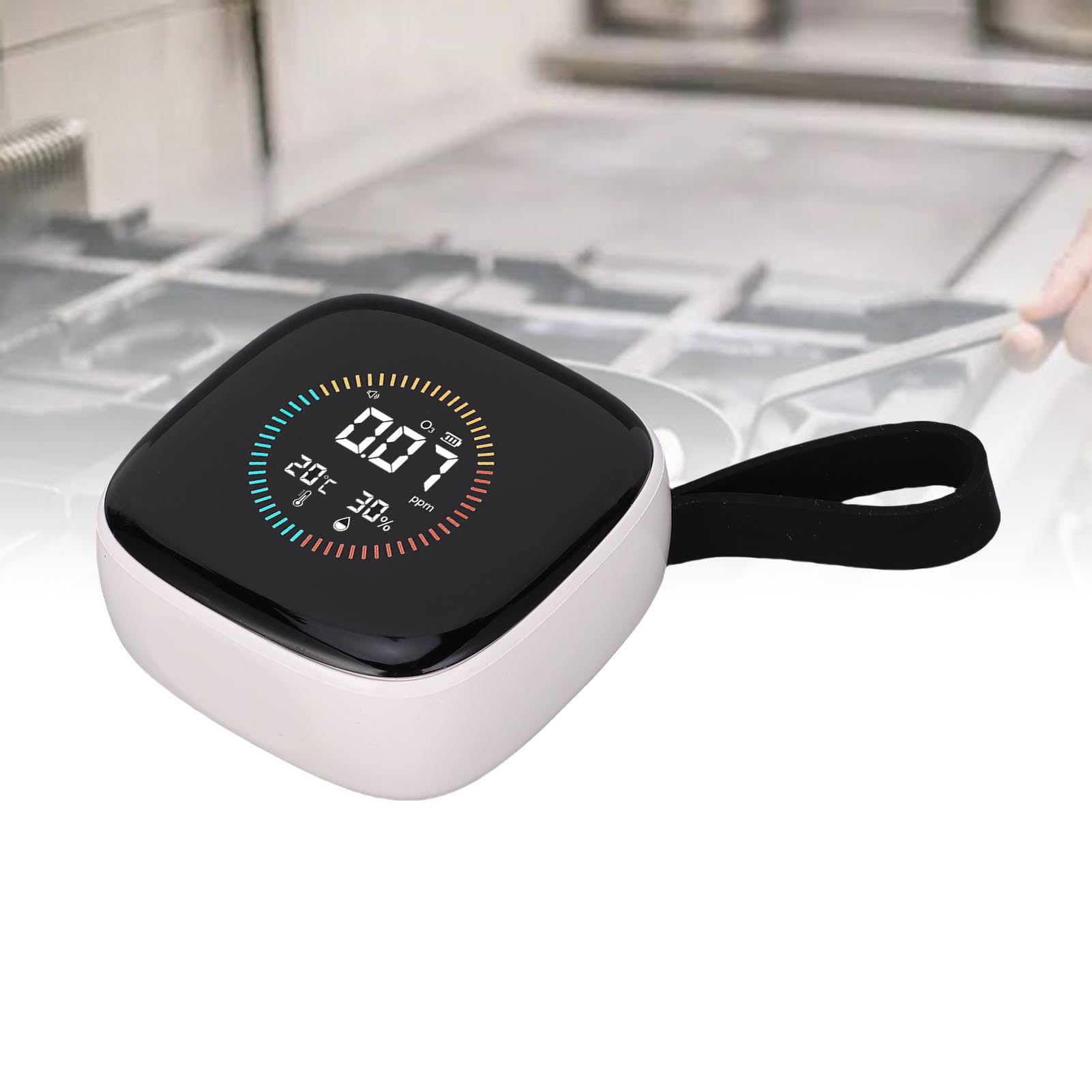 Jeffergarden Medidor de Calidad del Aire O3 3 en 1, Detector de Humedad Recargable, Probador de Ozono en Tiempo Real para Uso Doméstico, de Oficina y Al Aire Libre