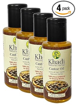 Khadi Natural Herbal Castor Oil Pack Of 4 (100ml)