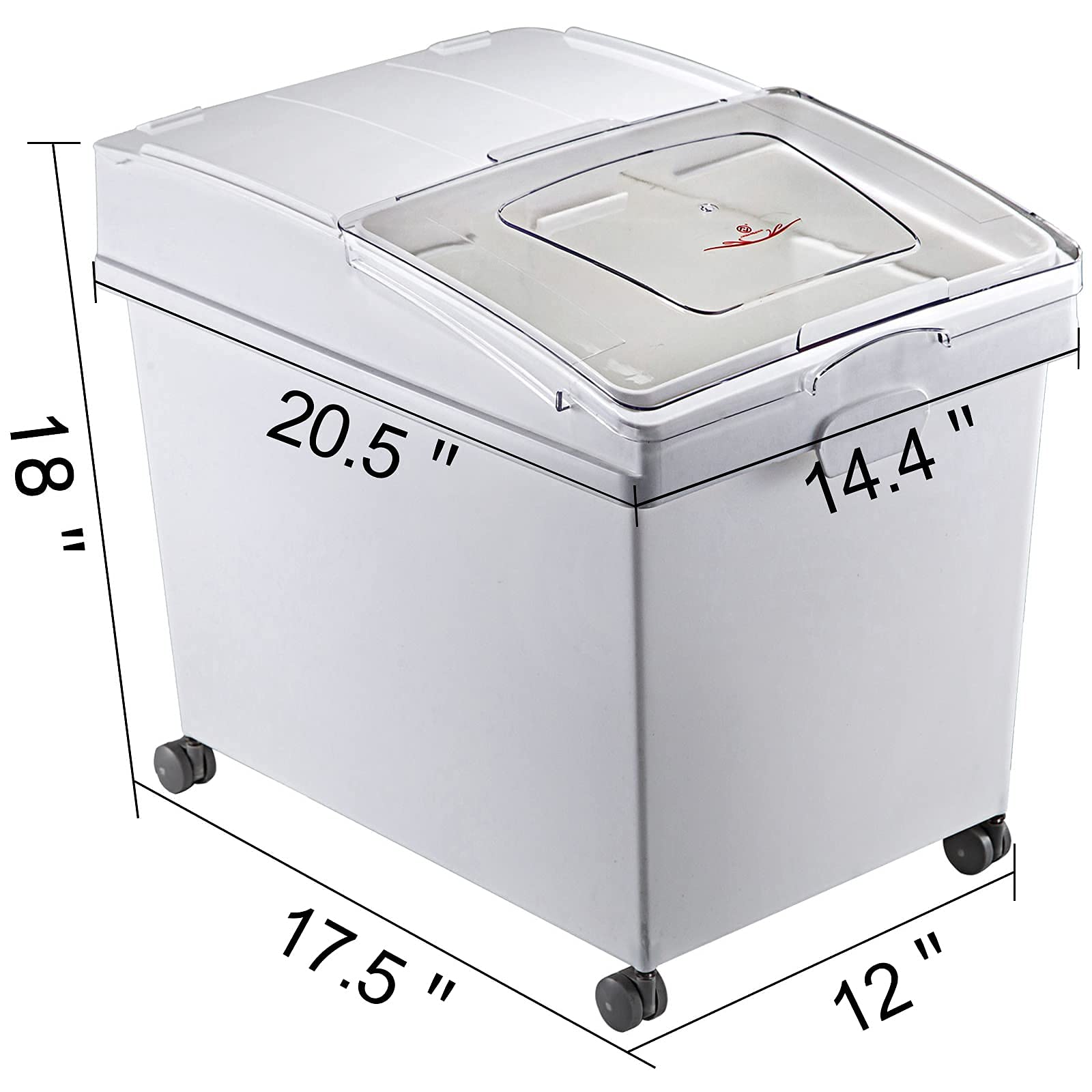 VEVOR Conteneur de Riz à roulettes 3PCS Bac à Riz avec Couvercle Coulissant 25L*3 Boîtes de Stockage de Rangement de Céréales à Farine à Ingrédients en Plastique pour la Conservation Alimentaire