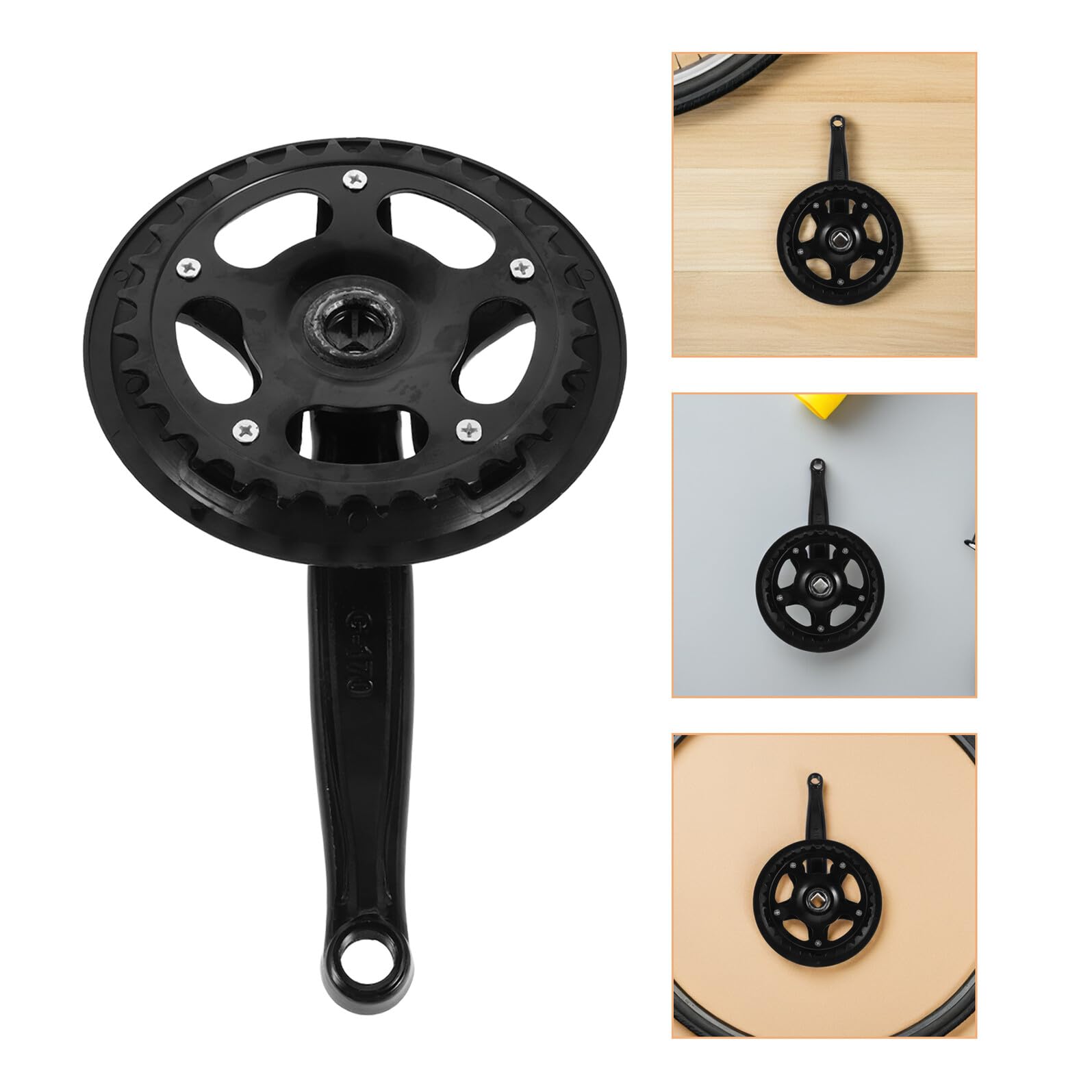 Set Guarnitura Bici con Braccio Pedivella Conico Quadrato 32 Denti in Lega con Protezione Corona, Guarnitura per Mountain Bike e Bici Elettrica, Installazione Rapida per Uso