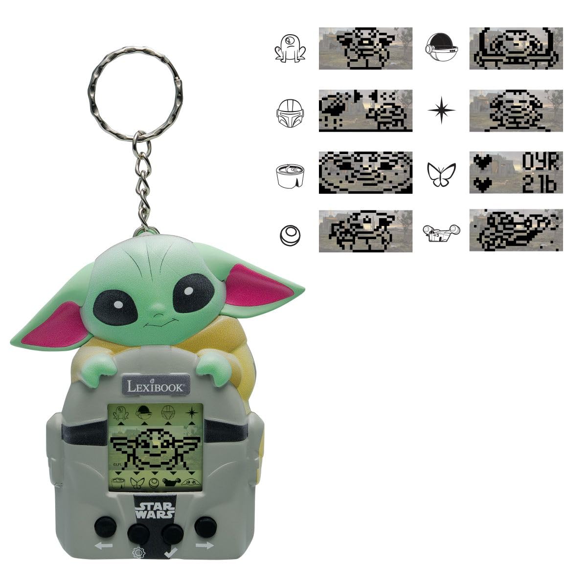 Lexibook, Star Wars, My Best-E® Spielkonsole, LCD-Bildschirm, 3 Spiele enthalten, Grogu Interaktives Training, Star Wars Universum, Grün, JLMB10SW