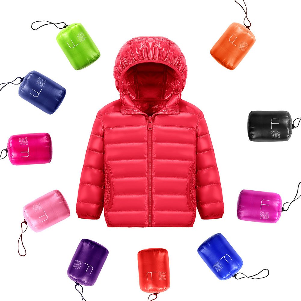 CHIC-CHIC Blouson Manteau Léger Enfant Garçon Fille Doudoune à Capuche - Veste à Manches Longues Sport bébé Ski Vêtement
