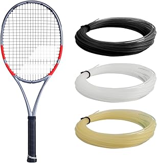 Babolat Pure Strike 100 - Raqueta de tenis de 4ª generación de 16 x 20 pulgadas (gris carbón) - Encordada con 0.63 oz Babolat Syn Gut a tensión de rango medio