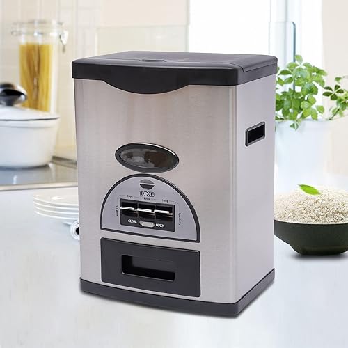 Dispensador automático de arroz, dispensador de arroz de acero inoxidable, contenedor de almacenamiento automático de arroz de gran capacidad,