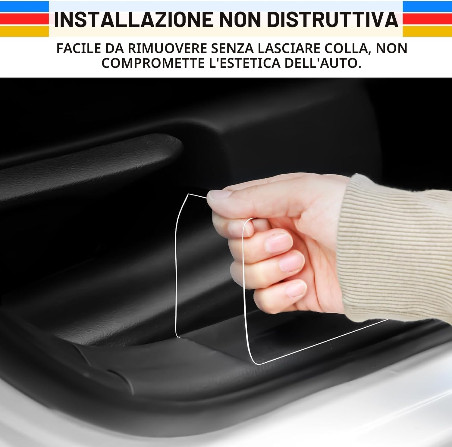 EINESIN Protezione per porta dell'auto Trasparente 5cm×10M, Pellicola universale di protezione per portiera dell'auto, Protezioni Per Davanzali Per Porte Auto Universali, Autoadesive