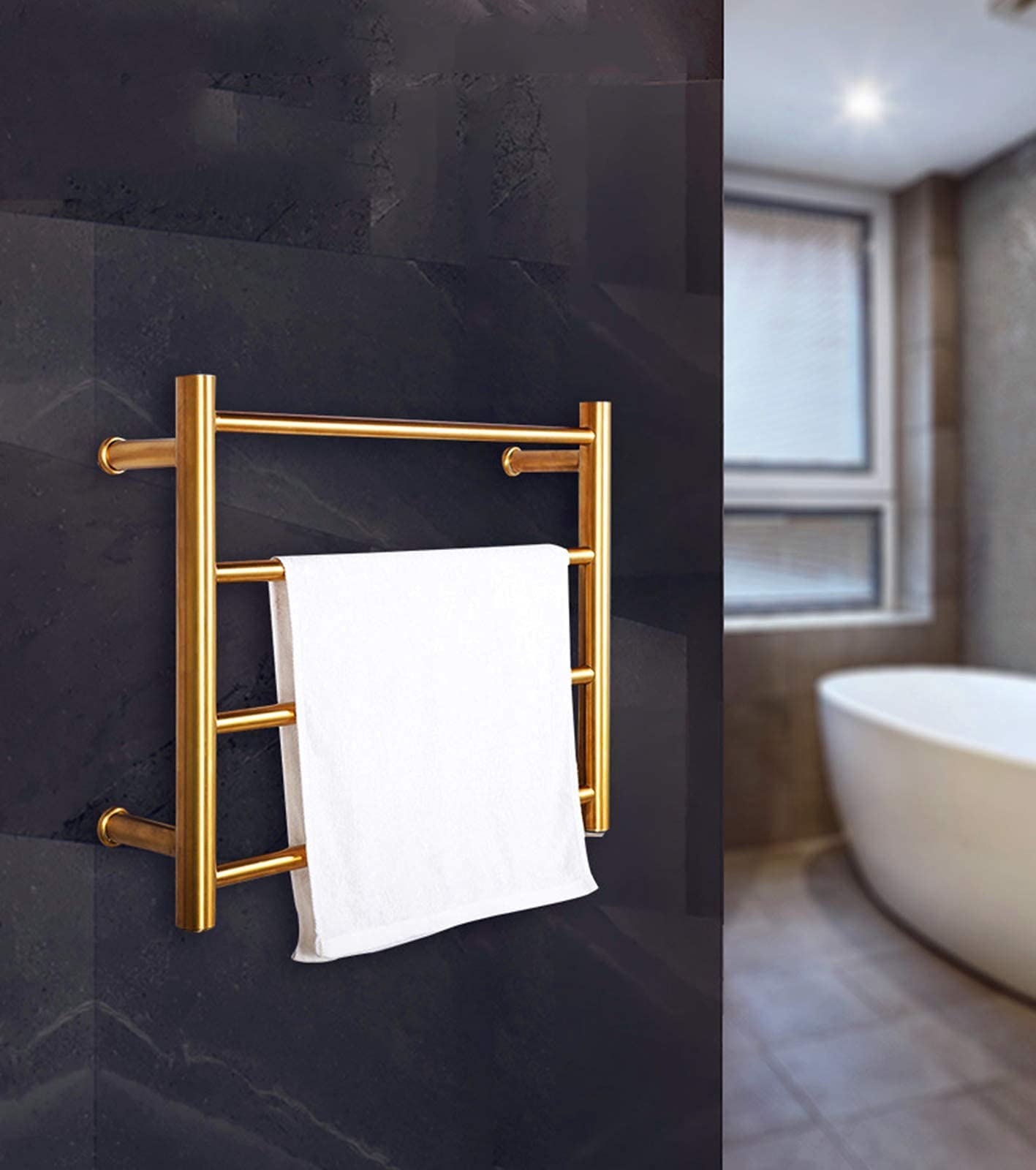 Amazon.co.jp: バスルーム用電気タオルヒーター、4つの加熱バー付き