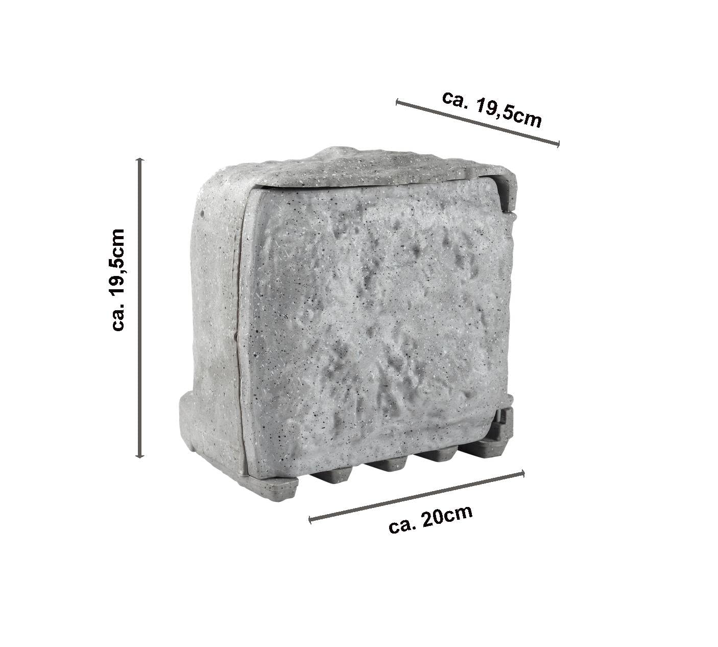 Toma de Corriente de Exterior Inteligente BOLD con Aspecto de Piedra para jardín - Distribuidor de Enchufe de 4 vías IP44 (WLAN, Smart Home, hasta 3680 vatios, Cable de Exterior de 3 m)