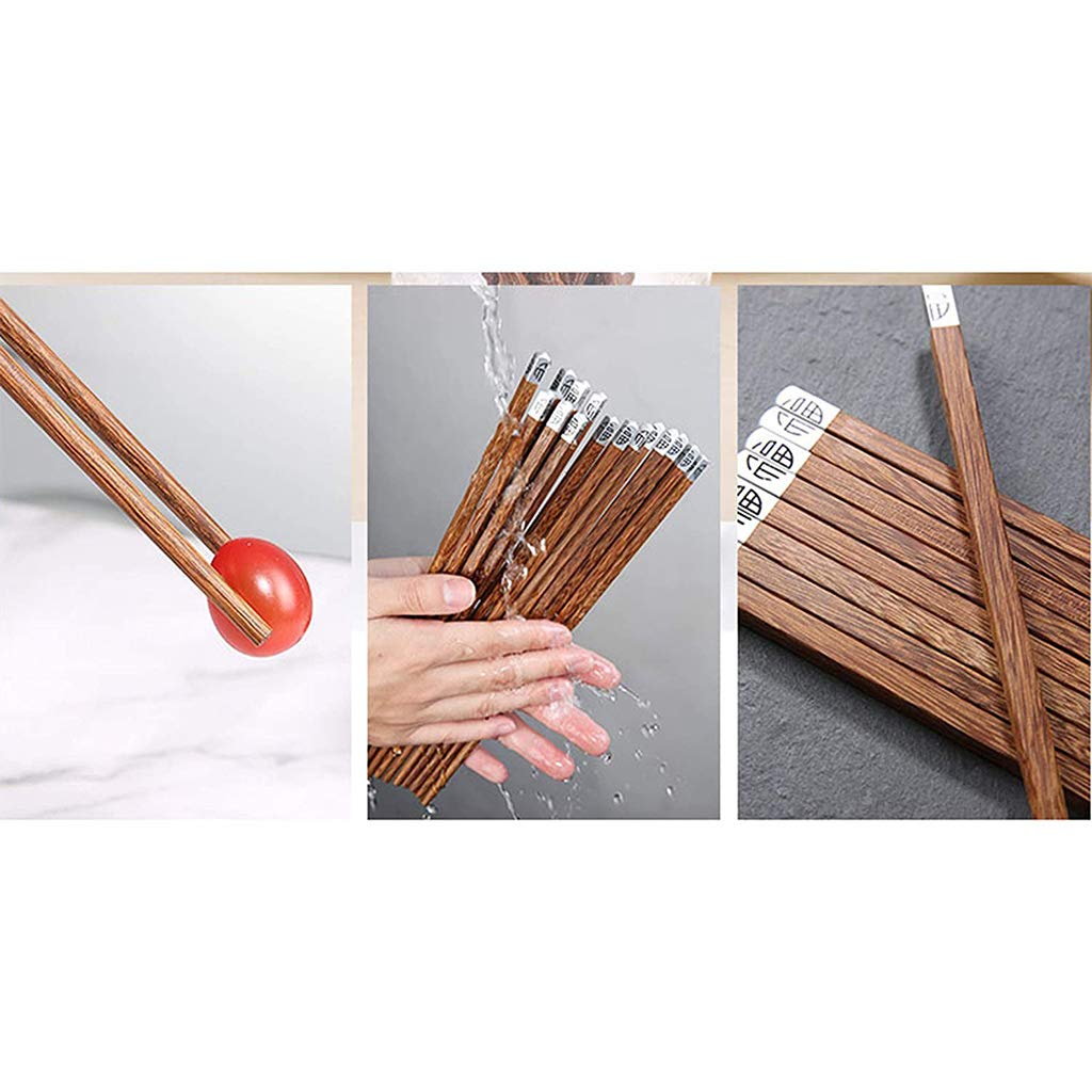 Bopstichi di Legno Naturali Set Regalo, 10 Coppie di Bacchette in Legno Riutilizzabili, Lavabili in Lavastoviglie, Fatti a Mano Corse di Sushi Coreane Giapponesi per A