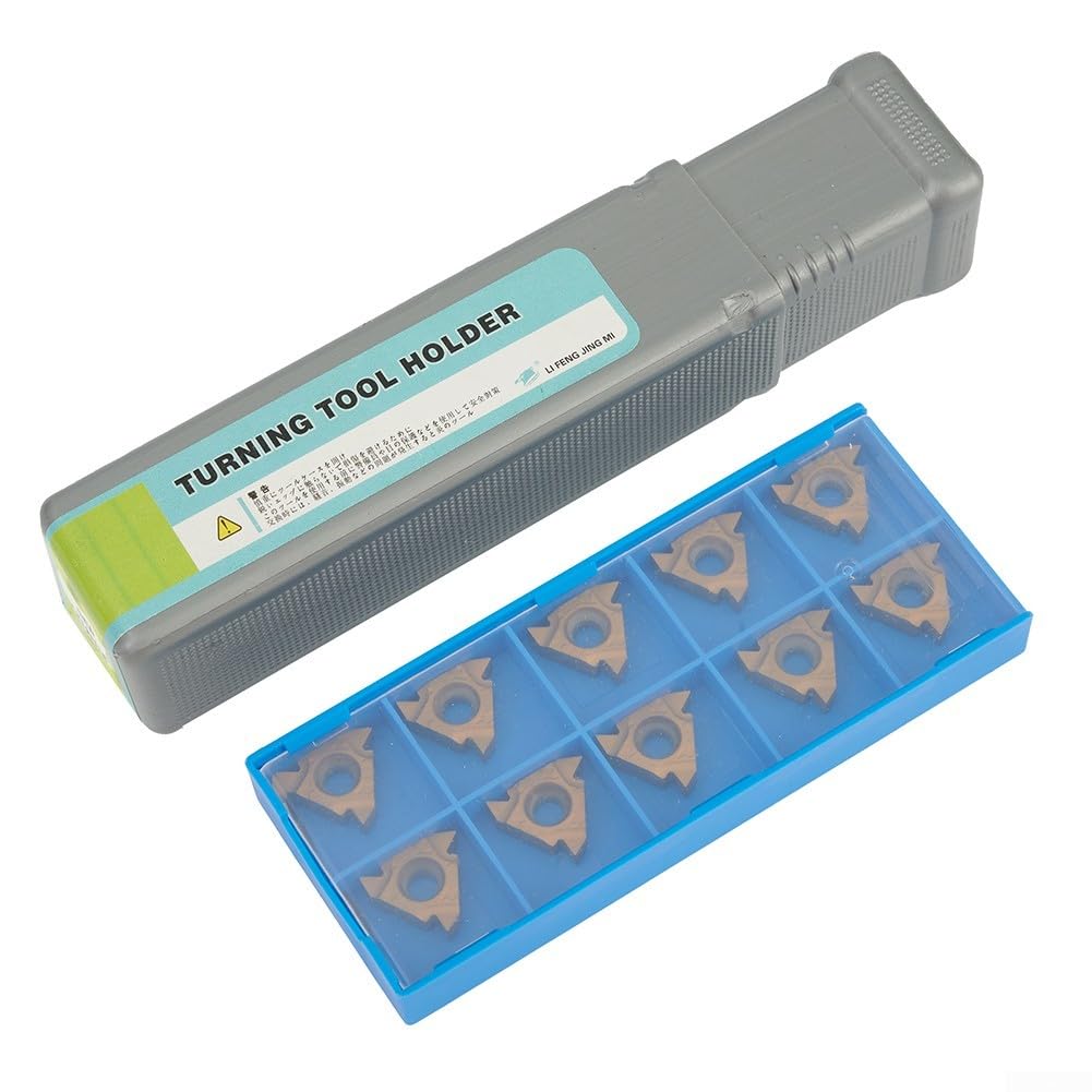 Soporte para herramientas de torneado, aumenta la precisión de mecanizado con 10 piezas 16ER AG60 de inserción de roscado CNC para tornear, ranurar y perforar