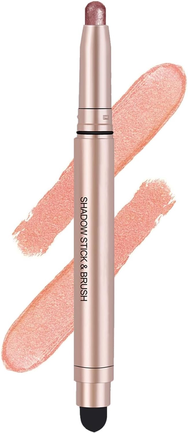 Eyeshadow Stick Rose Gold, Cream Shimmer Eyeshadow Pencil Makeup, High Pigment Long Lasting Waterproof Eye Shadow Pen, Hypoallergenic Eye Highlighter Stick Create Multi-Dimensional Eyes Look 05#
