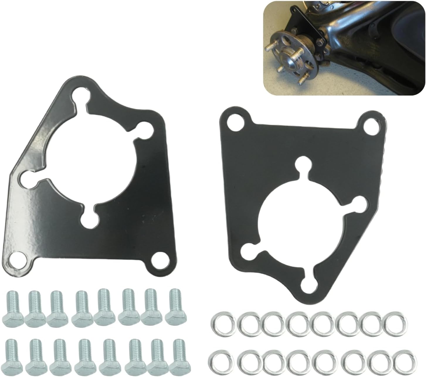 Rear Disk Conversion Brackets Compatible with Honda Civic, CRX, del Sol 1988 1989 1990 1991 1992