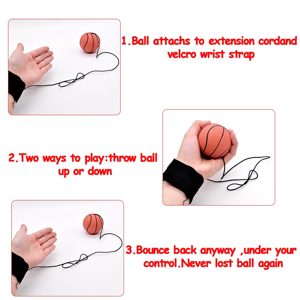 Handgelenk Return Ball Springball mit Schnur 4PCS 6cm Handgelenk Return Ball Fußball, Basketball, Softball, Baseball Kinderspielzeug Für Kind Erwachsener Sport Draussen