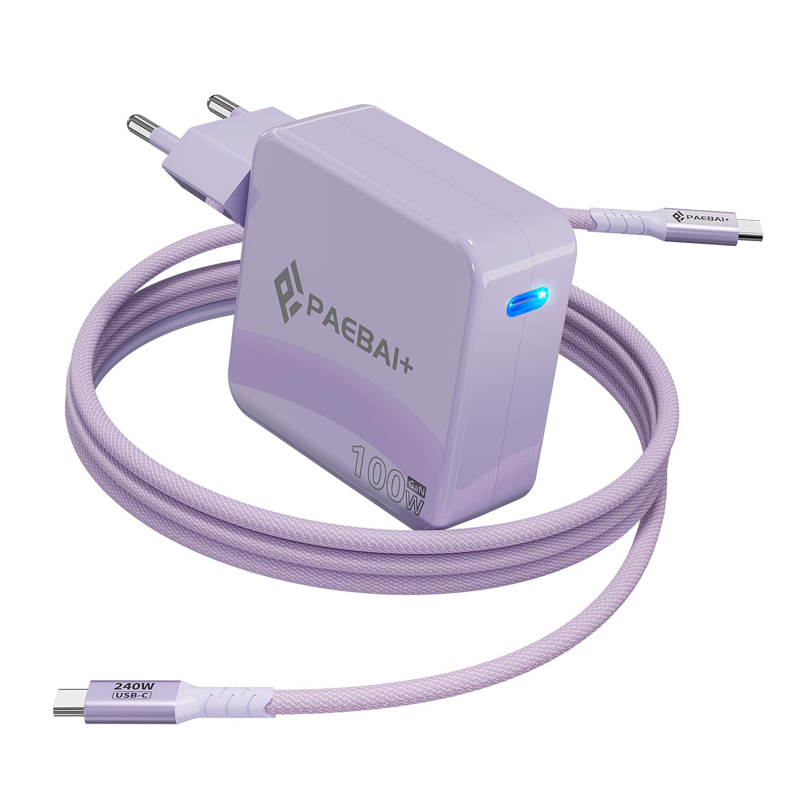 Caricatore USB-C ANTWELON 100W GaN III – Per MacBook, IPad, Galaxy S23, PC E Tablet (Cavo 2M Incluso)