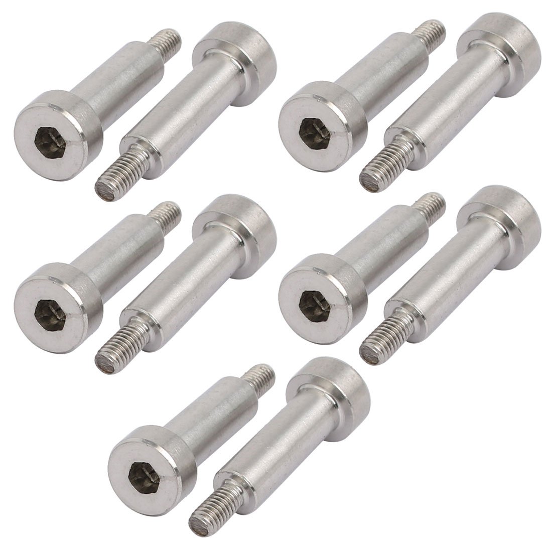 Ruilogod 10pcs 304 Bollo de hombro hexagonal de acero inoxidable de acero inoxidable 5mm DIA DIA 15MM Longitud del hombro M3 Hilo