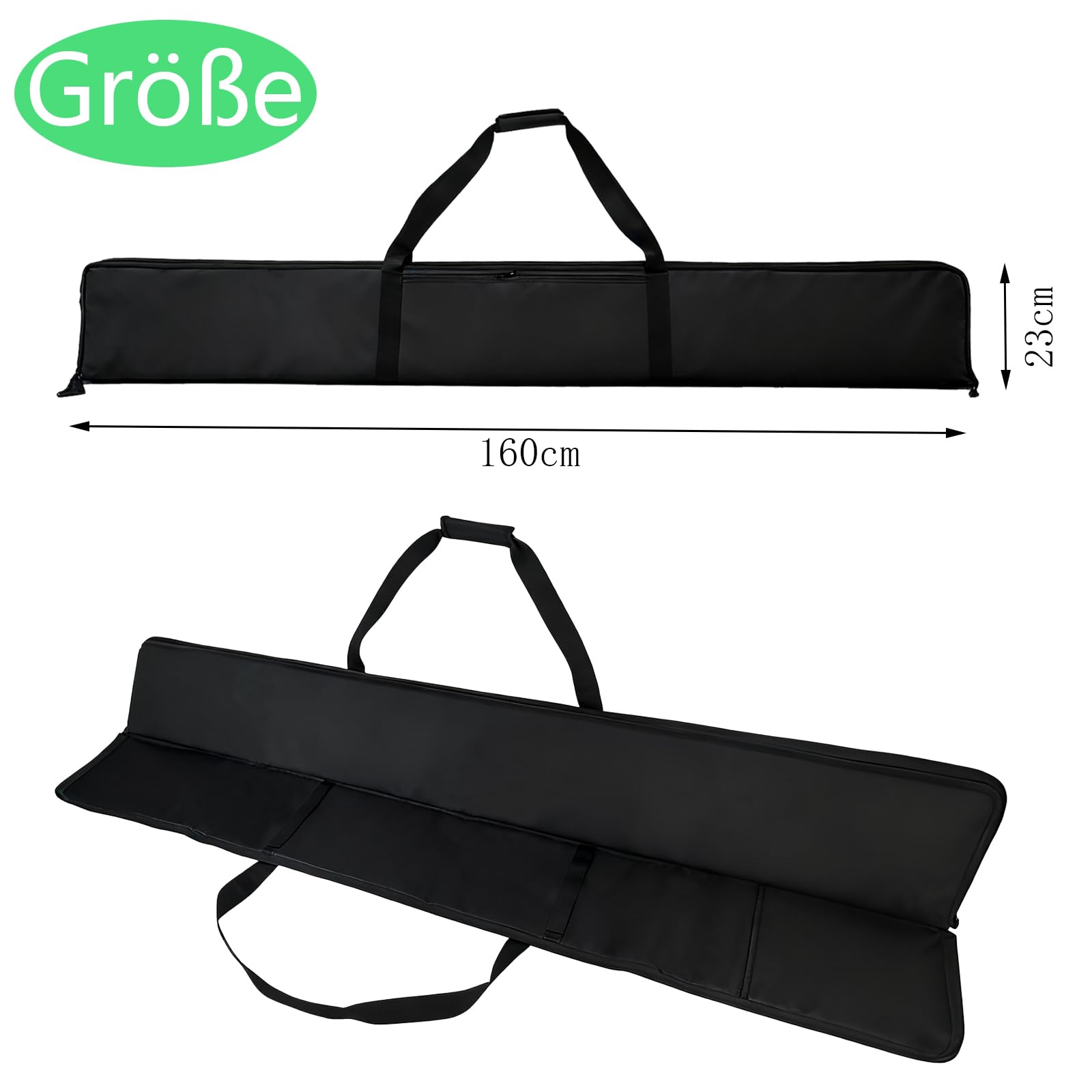 Führungsschiene Tasche 1.6m, für Bis zu 2 Schienen 1100mm/1400mm/1500mm, Plus-Version, ‌Kompatibel mit Bosch, Makita und Festool‌, 600D Oxford Gewebe‌ mit ‌3-Lagen-Dämpfung, Schultergurt‌ und Zubehörf