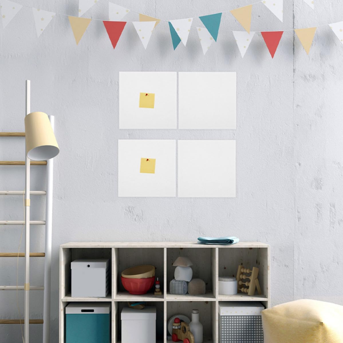 4pcs Felt Bulletin Board Tiles for Wall Square Felt Panels with Easy Installation and Versatile Use for Home and Office Decor