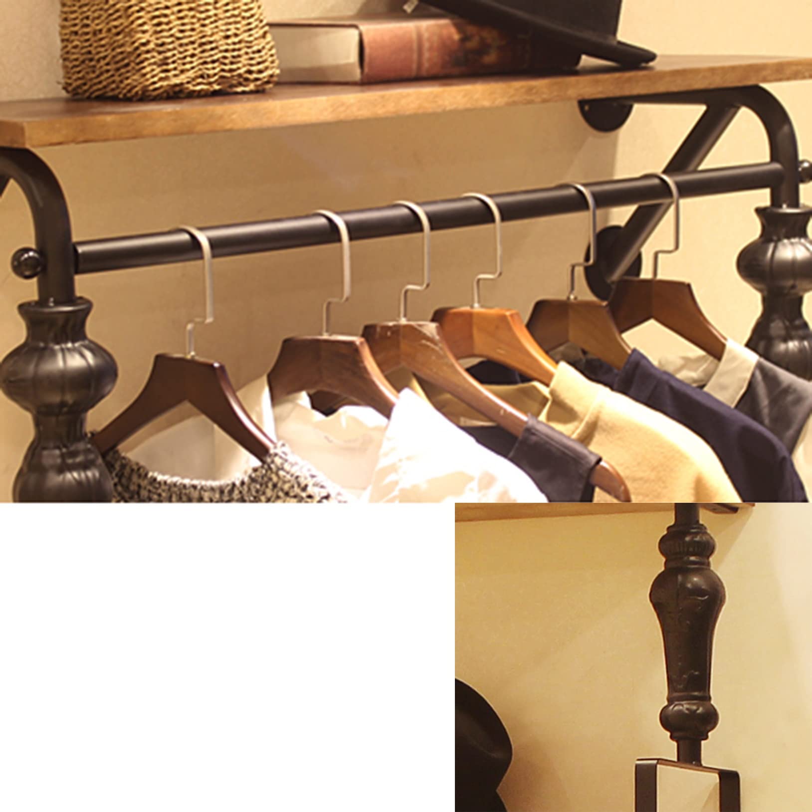 Amazon | ウォールラック 壁面収納ハンガーラック 洋服ラック