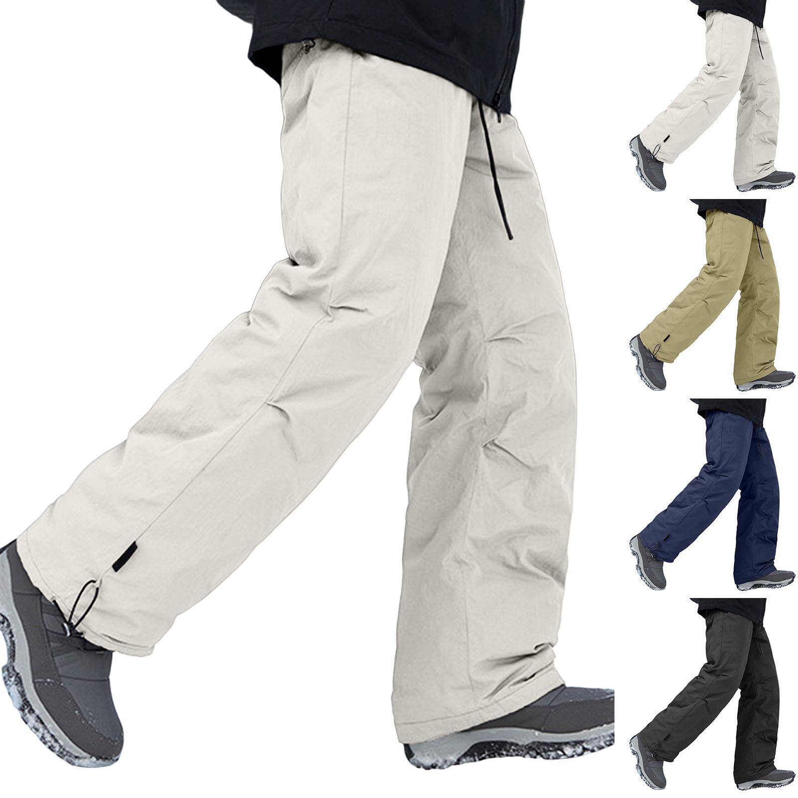 Pantaloni da sci da uomo, impermeabili, da snowboard, caldi, con coulisse, invernali, da sci, da sci, da snowboard, in softshell, per attività all'aria aperta