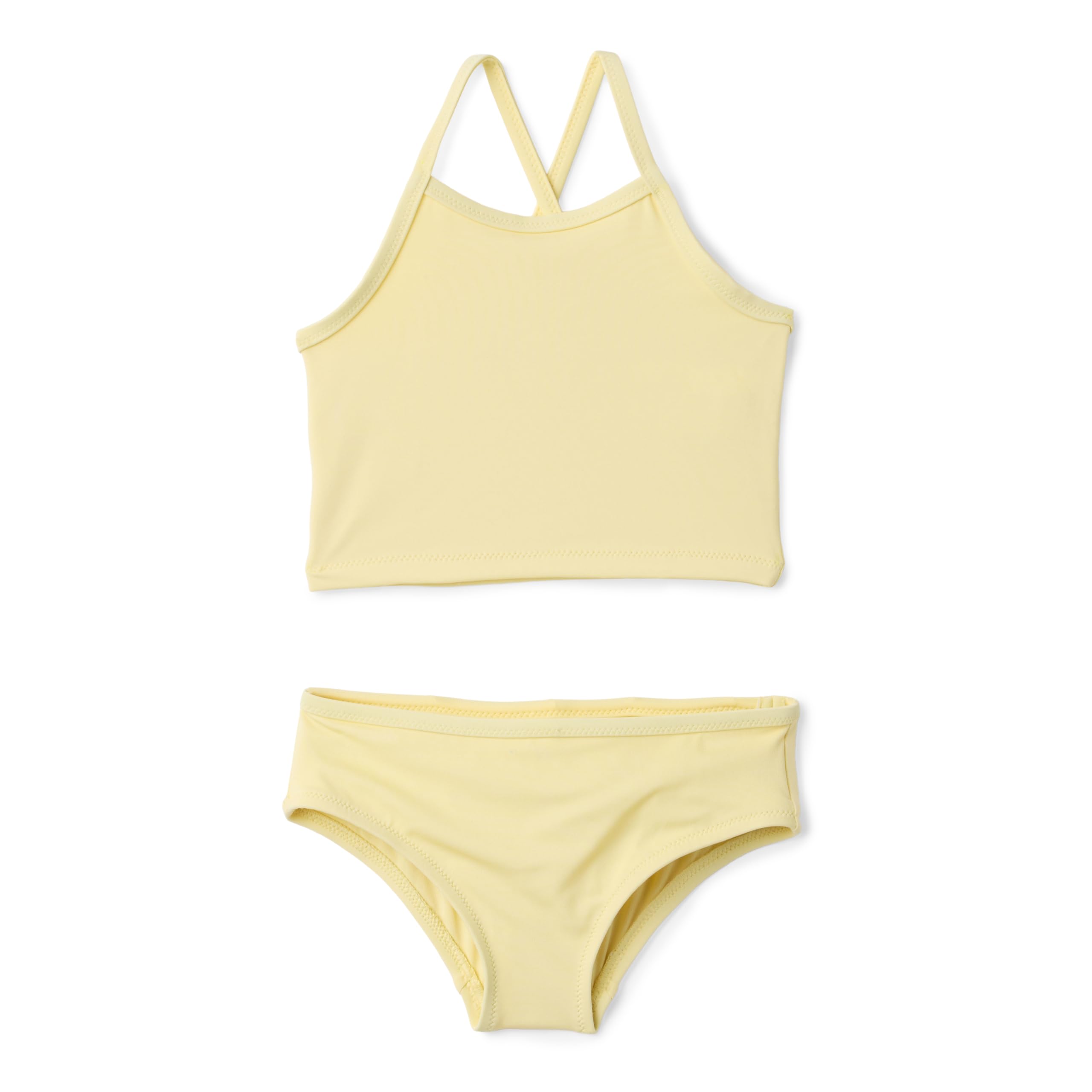Amazon Essentials Girls' Tankini Set, Light Yellow, X-Small