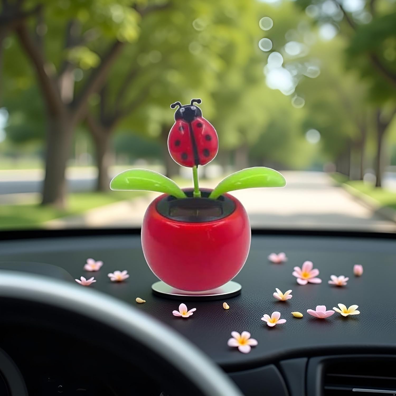 Solar Dancing Flower, Car Dashboard Decorations, Funny Solar Powered Dancing Flower Pot Car Ornaments Flower Swinging Decoration