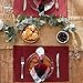 DII Basic Everyday Ribbed Tabletop 100% Cotton, Placemat Set, 13x19, Wine, 6 Piece