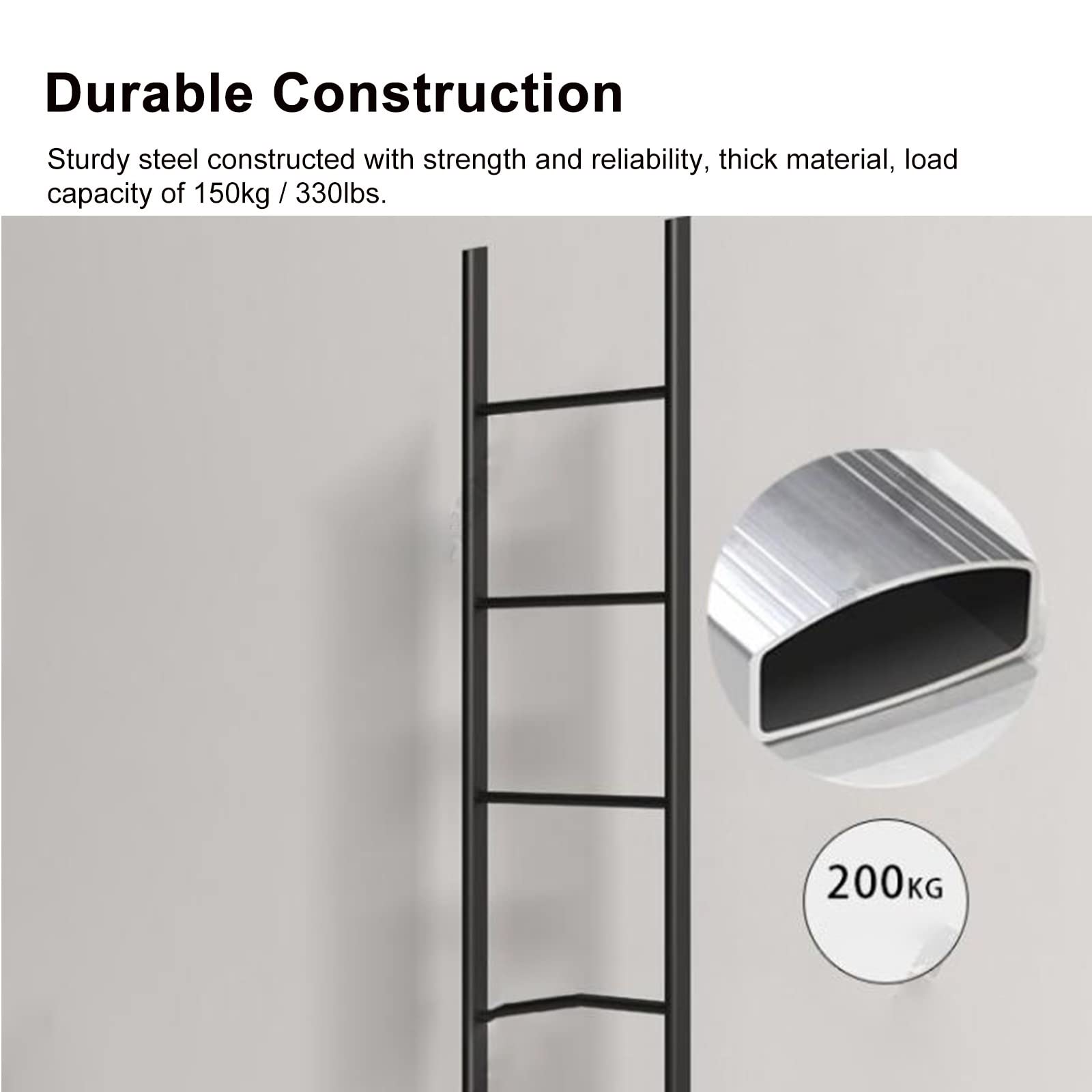 Escalera para literas, Escalera Multifuncional para Subir, para Techo de casa, almacén, Dormitorio, Loft, Capacidad de hasta 300 Libras, con Almohadillas de Goma para los pies