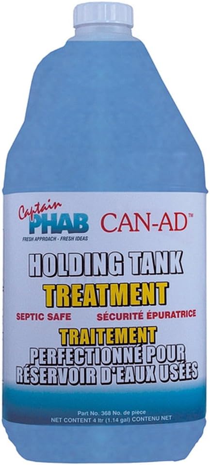 Captain Phab Can-AD Holding Tank Treatment for RV and Marine, 00368, 4L Gallon - Eliminates All Foul Odours and Septic Safe