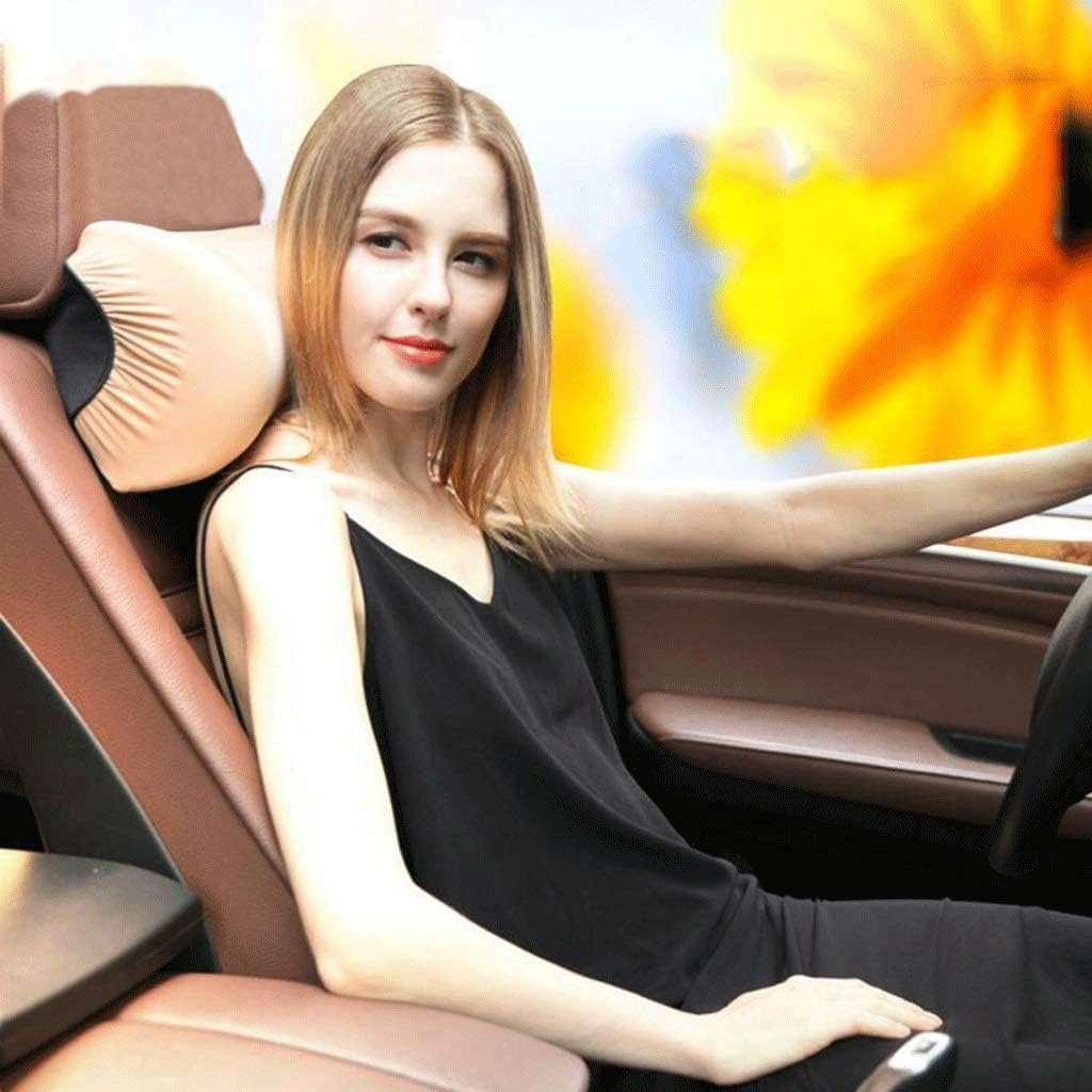 Car headrest - Memory Foam Car Neck Pillow with Adjustable Strap Soft Auto Cervical Round Roll Office Chair Bolster Headrest Supports Cushion