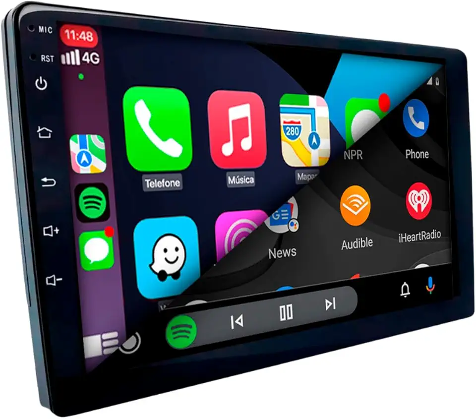 CENTRAL MULTIMÍDIA, MP5 2 DIN TELA DE VIDRO IPS 9" FULL TOUCH, FM, USB, SD, AUXILIAR, BLUETOOTH, ESPELHA ANDROID E IOS COM CARPLAY E ANDROID AUTO, CONECTIVIDADE COM OU SEM FIO