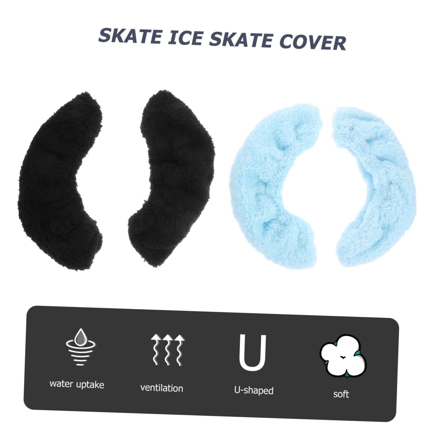 HANABASS 6 Paires Ensemble De Patins Housses De Patins à Glace Manchons De Lames De Patins Couverture De Sport Couvre-Chaussures De Patinage Patins Gardes Côte Polyester Élasticité Enfant