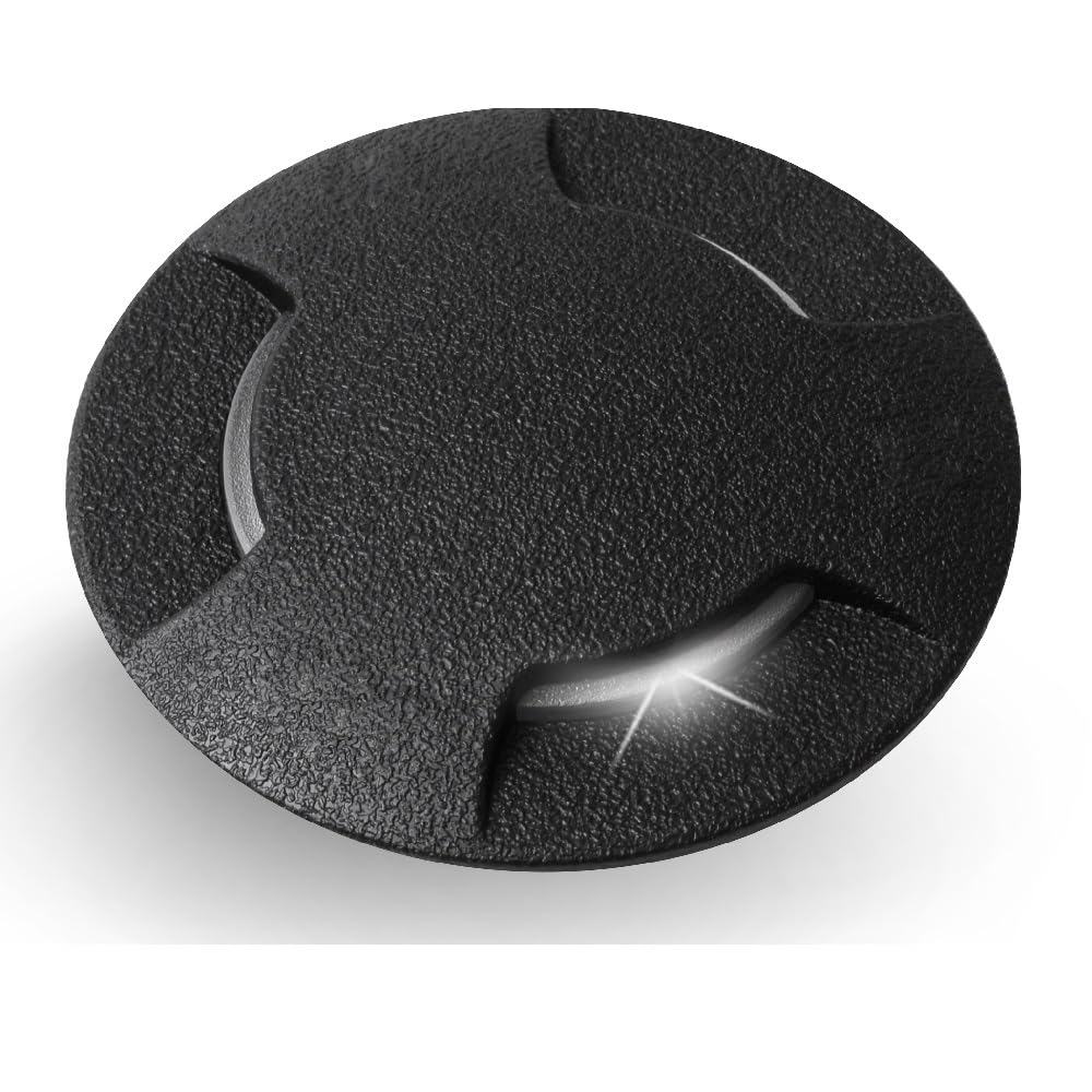 Britalia Black Brceci-120-3L-Bl Led Outdoor Round Recessed Ground Wall 3 Light Dome Head Diffuser Light 12Cm Diameter | Coastal Ip67 | Cct 3W | 2700K Warm White 4000K Cool White 6500K Daylight