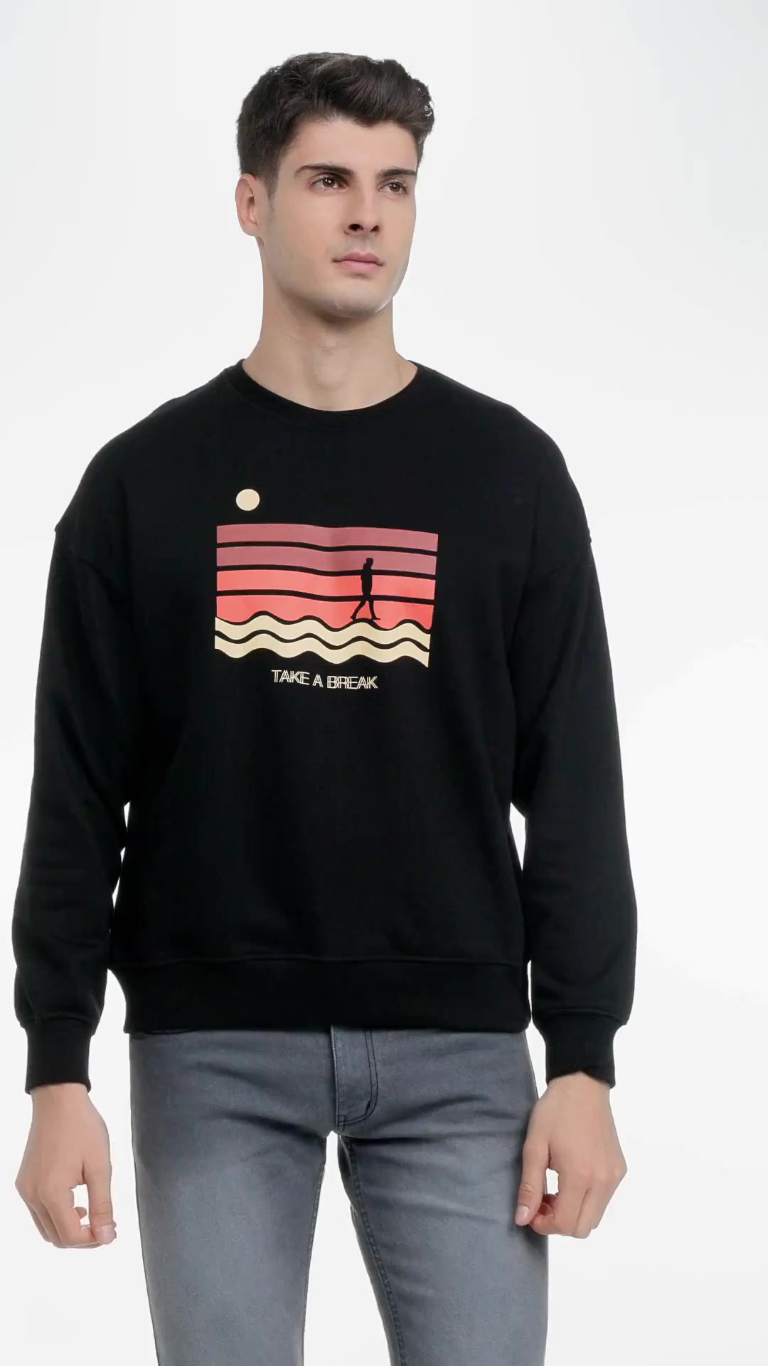 Buy NOBERO Men's Fleece Round Neck Regular Fit Sweatshirt (1M-TWRS