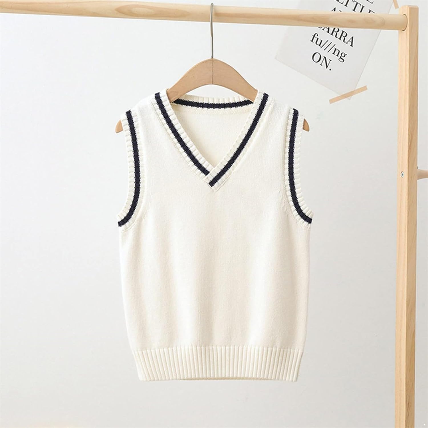 Boys and Girls Sweater Vest V-Neck Sleeveless 2025 Fall Winter Cable Tops Knitted Pullover Vest