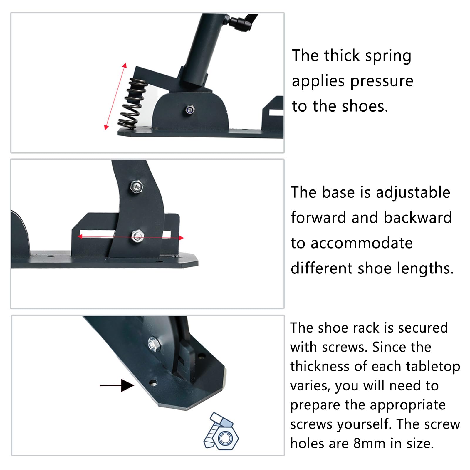 Soporte para Coser Zapatos De Zapatero Sin Base, Bastidor Manual para Coser Zapatos, Soporta Tallas Máximas De Calzado De 35 A 49, Ajuste Vertical con Varilla De Acero Inoxidable