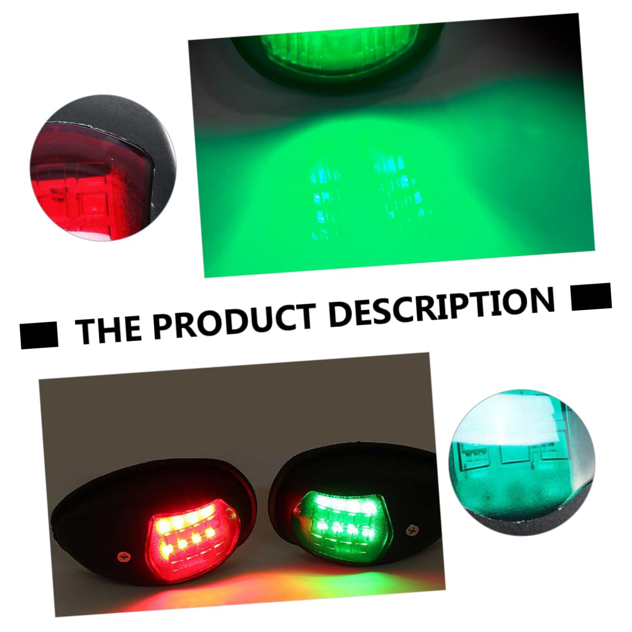 TOYANDONA 2pezzi Led Per Barche Marina Per Prua Poppa e Marcia Adatta Pontoni Yacht e Imbarcazioni Diporto Design Ottico Rosso e Verde Tenuta Anti-vapore