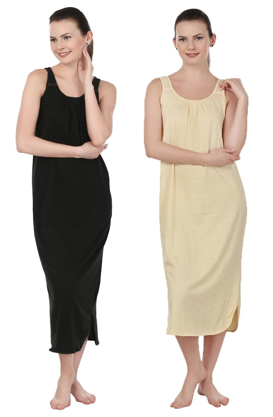 blazon Women's Cotton Floral Midi Nighty Slip (Pack of 2)-picture-44