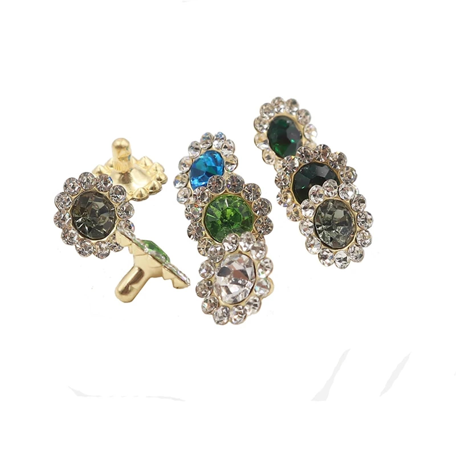 Remaches de cristal metálico, Remaches de diamantes imitación cristal con forma flor multicolor 12 mm, 100 piezas for manualidades DIY
