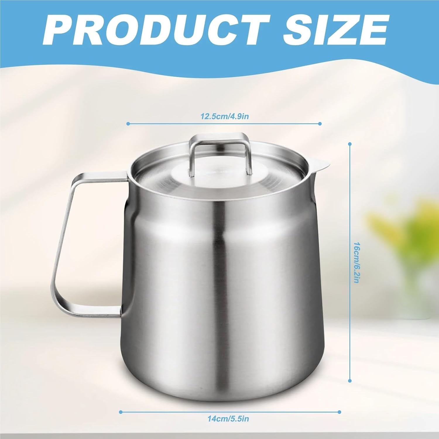 68oz 304 Stainless Steel Oil Strainer Pot, Large Capacity Kitchen Container Can, with and Anti-Scalding Mat for Kitchen,Frying, Cooking, Camping(Silver 2pc)