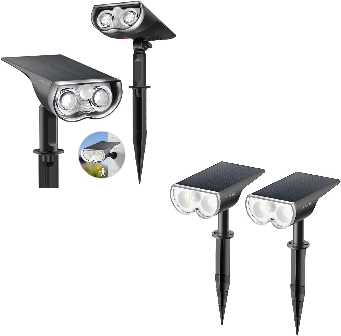 Linkind StarRay Solar Spot Lights Outdoor with Motion Sensor, IP67