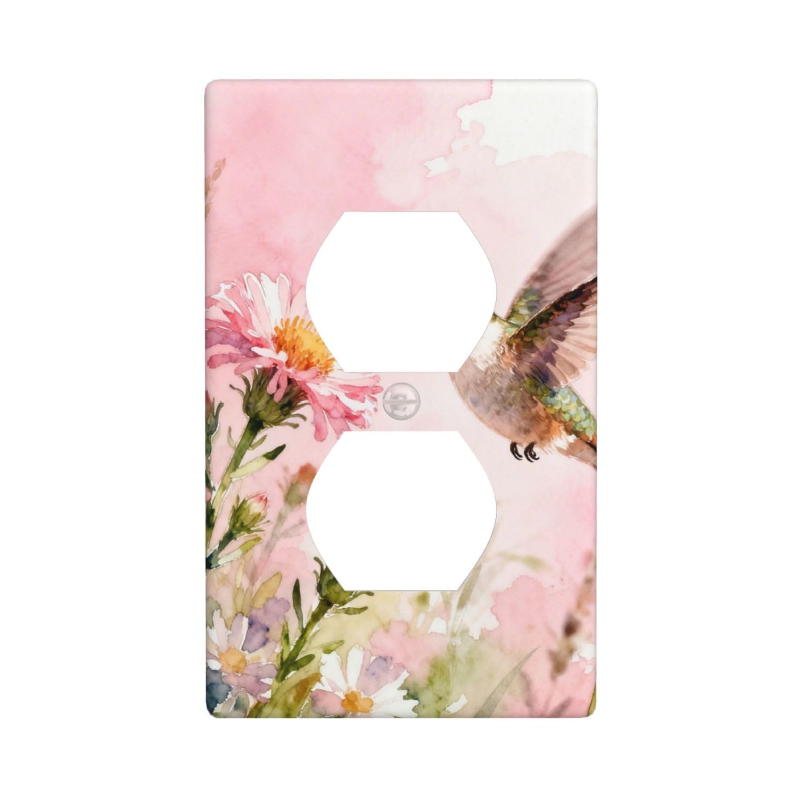 Miniature Birds Decorative Switch Plate Cover-Unbreakable Polycarbonate Wall Plate for Home Office, 1 Gang with Screws