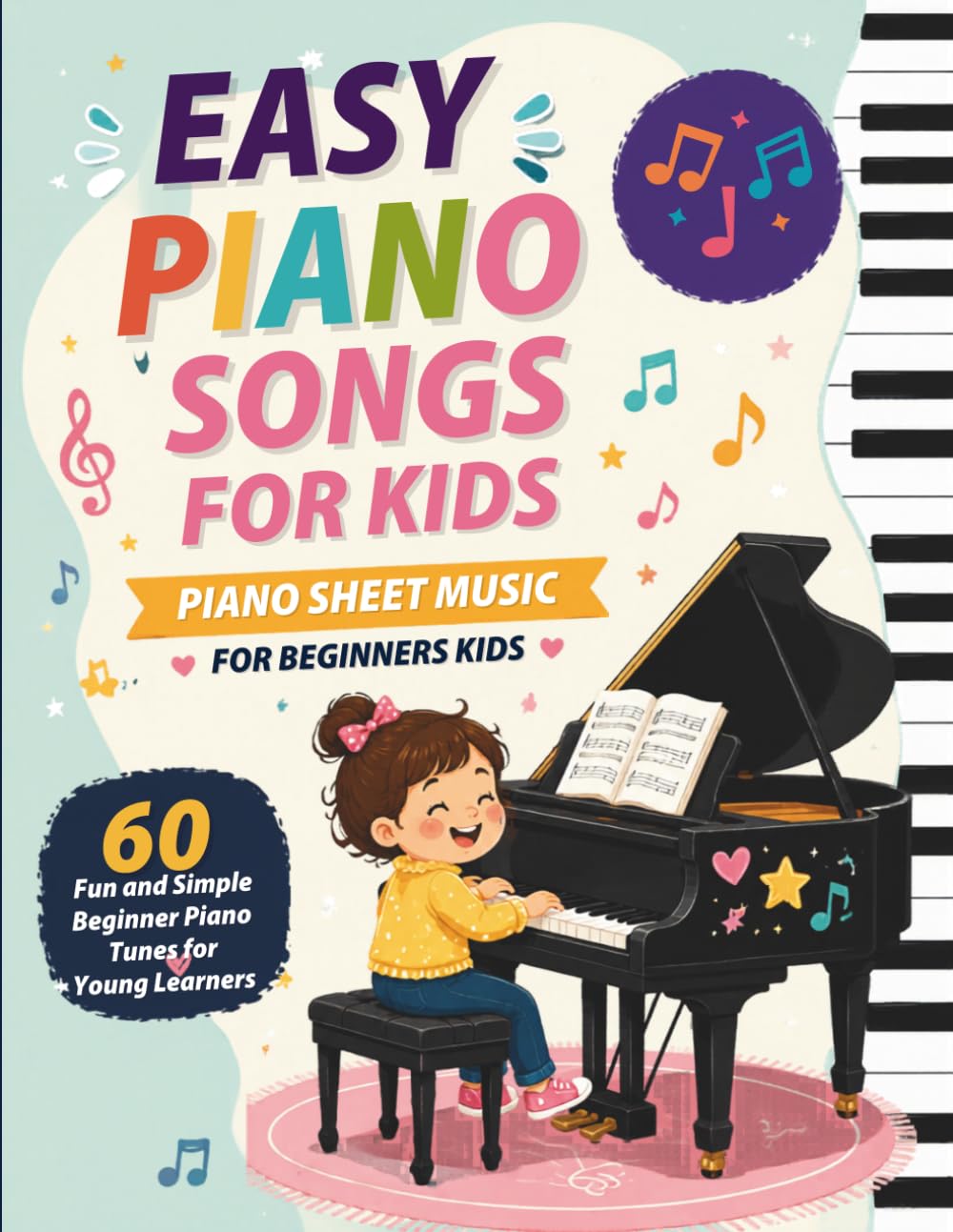 Easy Piano Songs for Kids - Piano Sheet Music for Beginners Kids: 60 Fun and Simple Beginner Piano Tunes for Young Learners